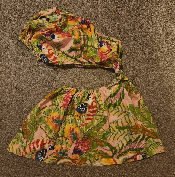 FARM Rio Tropical Parrot One-Shoulder Mini Dress - Picture 2 of 14